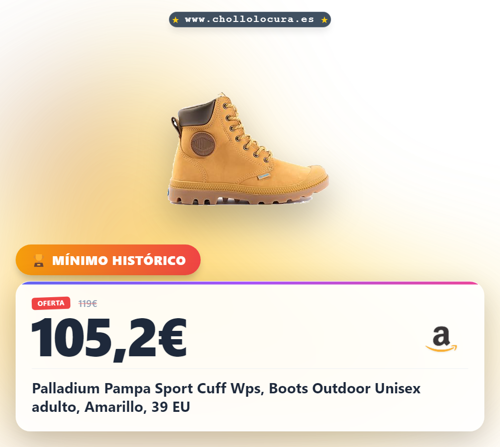 Palladium Pampa Sport Cuff Wps, Boots Outdoor Unisex adulto, Amarillo, 39 EU