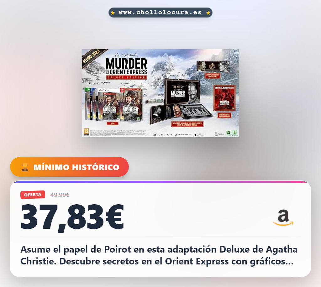 Ahorra en Asesinato en el Orient Express Deluxe para PS5: la misteriosa aventura de Agatha Christie al mejor precio