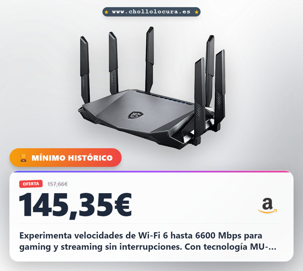 Consigue el router gaming MSI Radix AX6600 WiFi 6 con 6600 Mbps y QoS al mejor precio