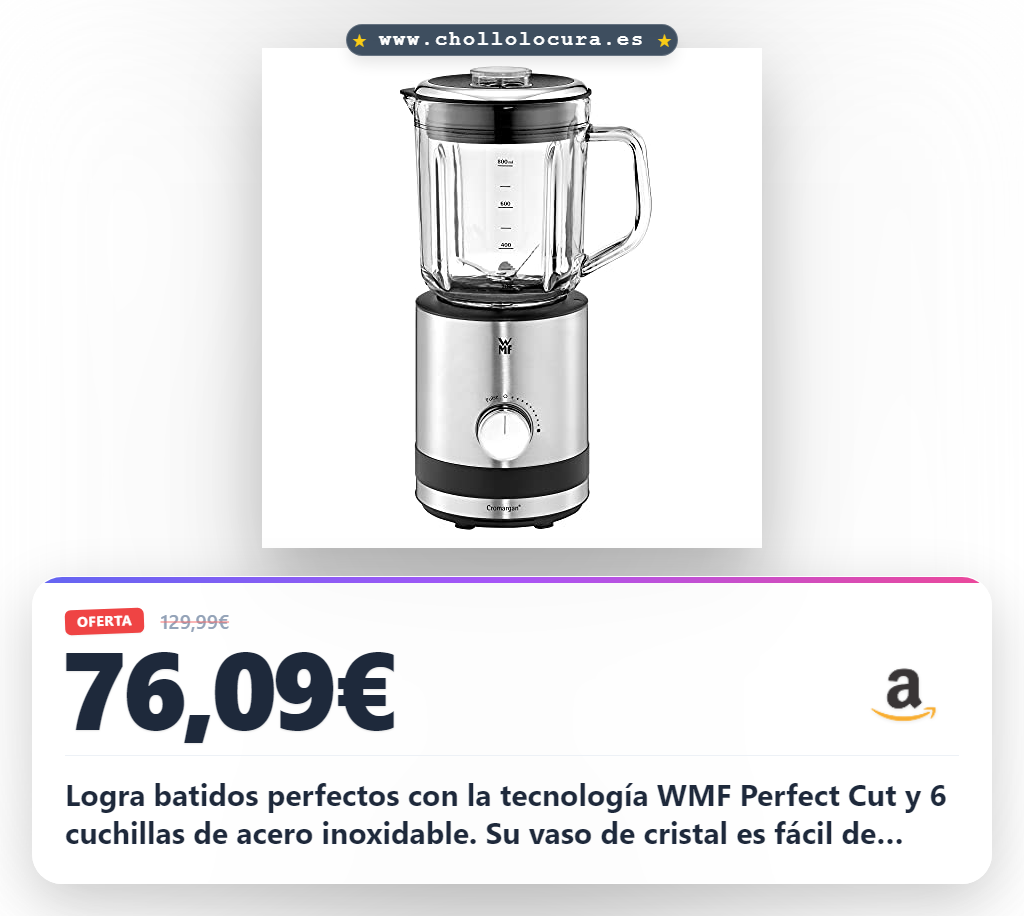 Aprovecha la batidora WMF Kitchenminis con 5 velocidades y acabado Cromargan en oferta histórica