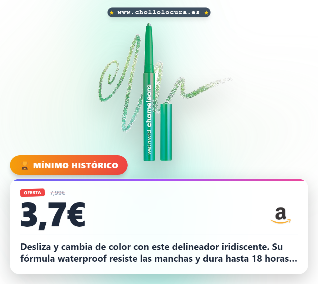 Desliza y cambia de color con este delineador iridiscente. Su fórmula waterproof resiste las manchas y dura hasta 18 horas. Aplícalo sin esfuerzo para un look vibrante y dinámico que te deslumbrará todo el día.