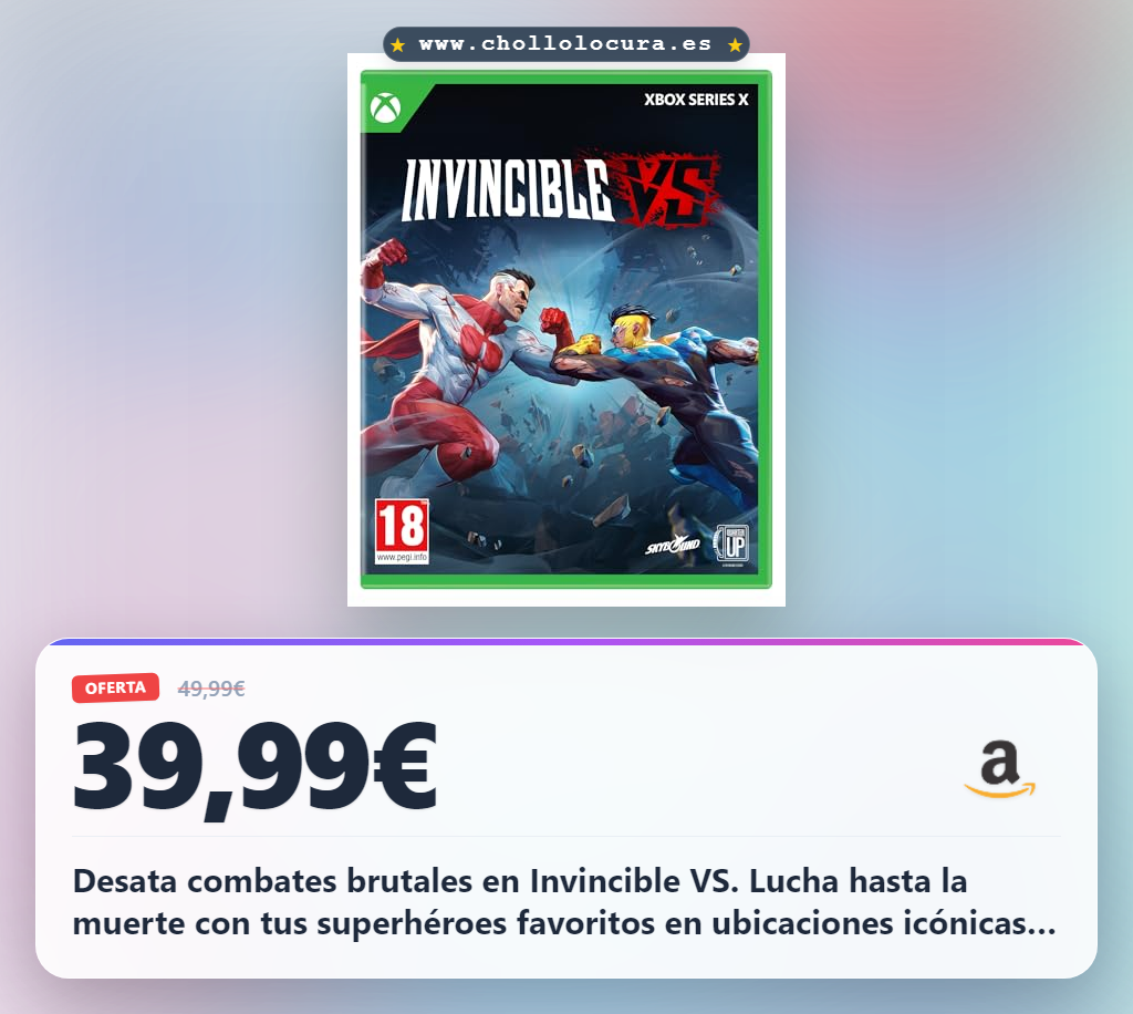 Aprovecha Invincible VS para Xbox Series X con superhéroes y cartas coleccionables en oferta histórica