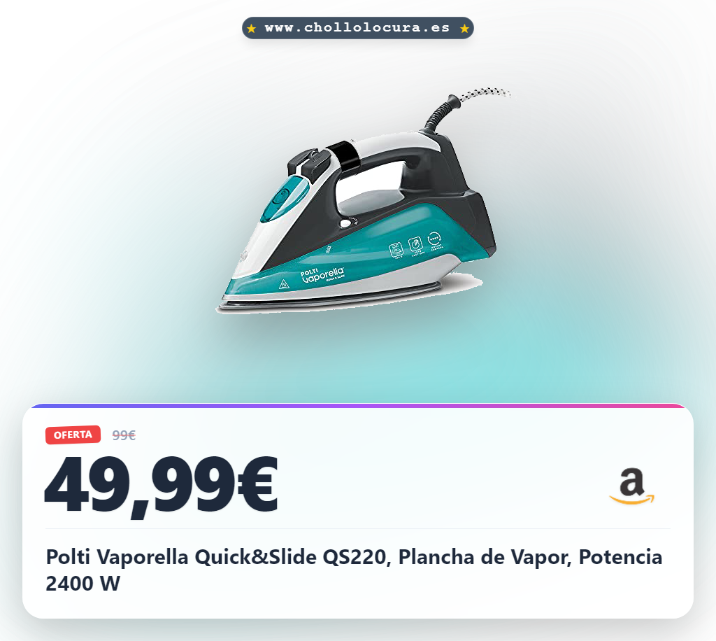 Polti Vaporella Quick&Slide QS220, Plancha de Vapor, Potencia 2400 W