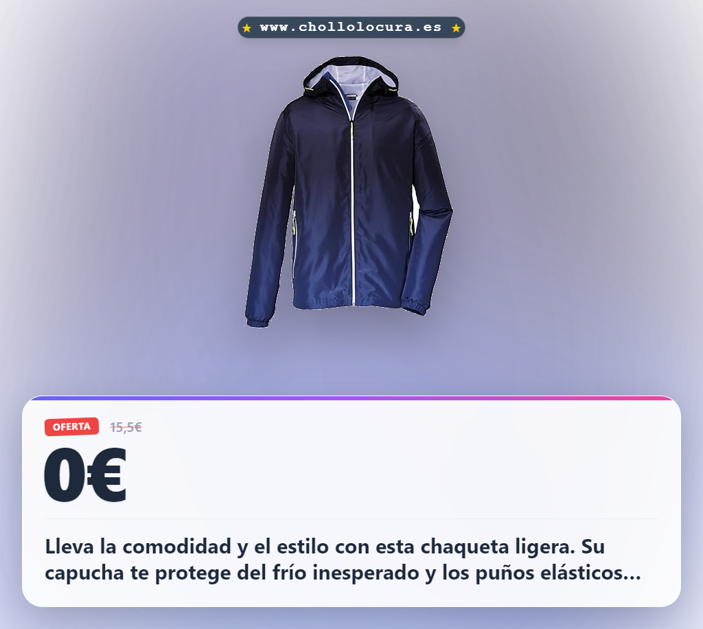 Aprovecha esta chaqueta ligera de verano con capucha degradada y puños elásticos al mejor precio