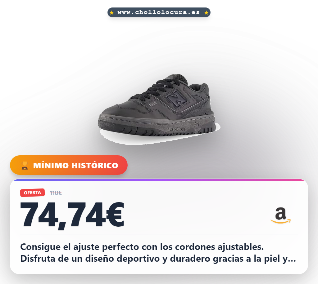 Aprovecha las zapatillas New Balance GSB550BB para hombre con piel y malla en oferta al mejor precio