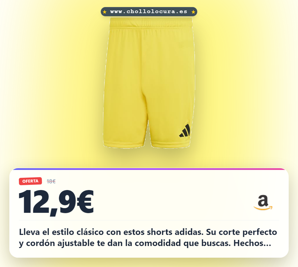 Obtén los shorts adidas Hombre Entrada26 Team Yellow/Black. Corte clásico y 100% reciclado.