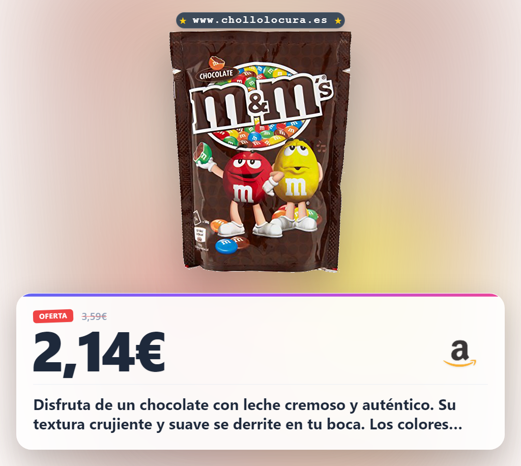 Aprovecha las bolitas M&M's de chocolate con leche en oferta para disfrutar de este snack colorido y crujiente