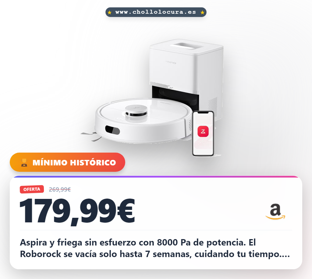 Descubre el aspirador robot Roborock Q7 L5+ 2 en 1 con autovaciado y 8000 Pa al mejor precio