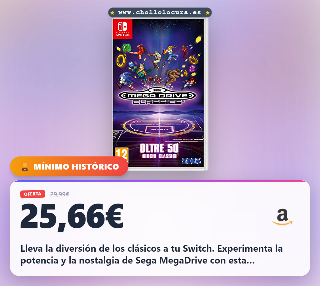 Aprovecha el Sega MegaDrive Classics para Nintendo Switch con importación italiana al mejor precio de oferta