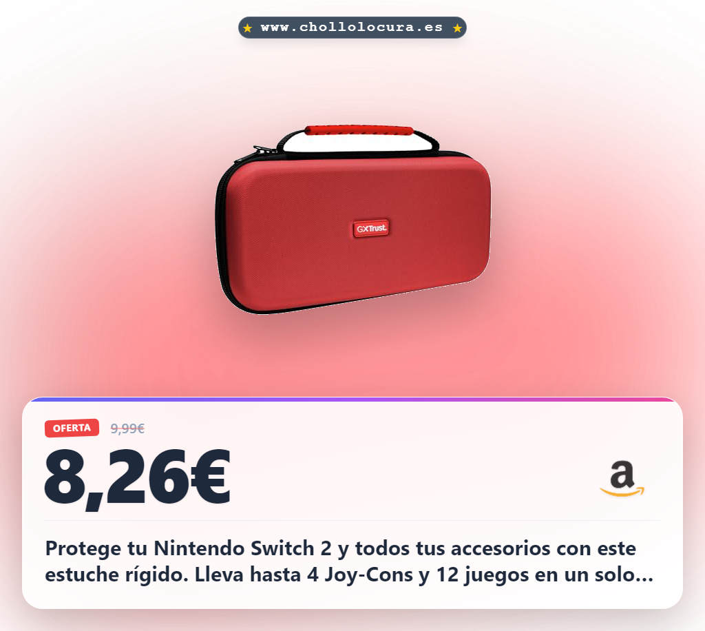 Consigue la funda protectora dura GXTrust para Nintendo Switch 2: protección total y capacidad para juegos al mejor precio