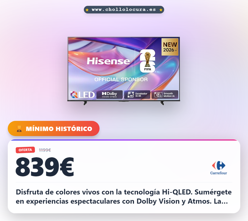 Consigue el televisor Hisense 85E7S Hi-QLED Smart TV 85 Pulgadas con Dolby Vision y HDR10+ en oferta
