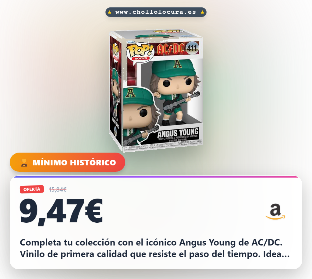 Aprovecha esta figurita de vinilo Angus Young AC/DC en oferta para coleccionistas y fans
