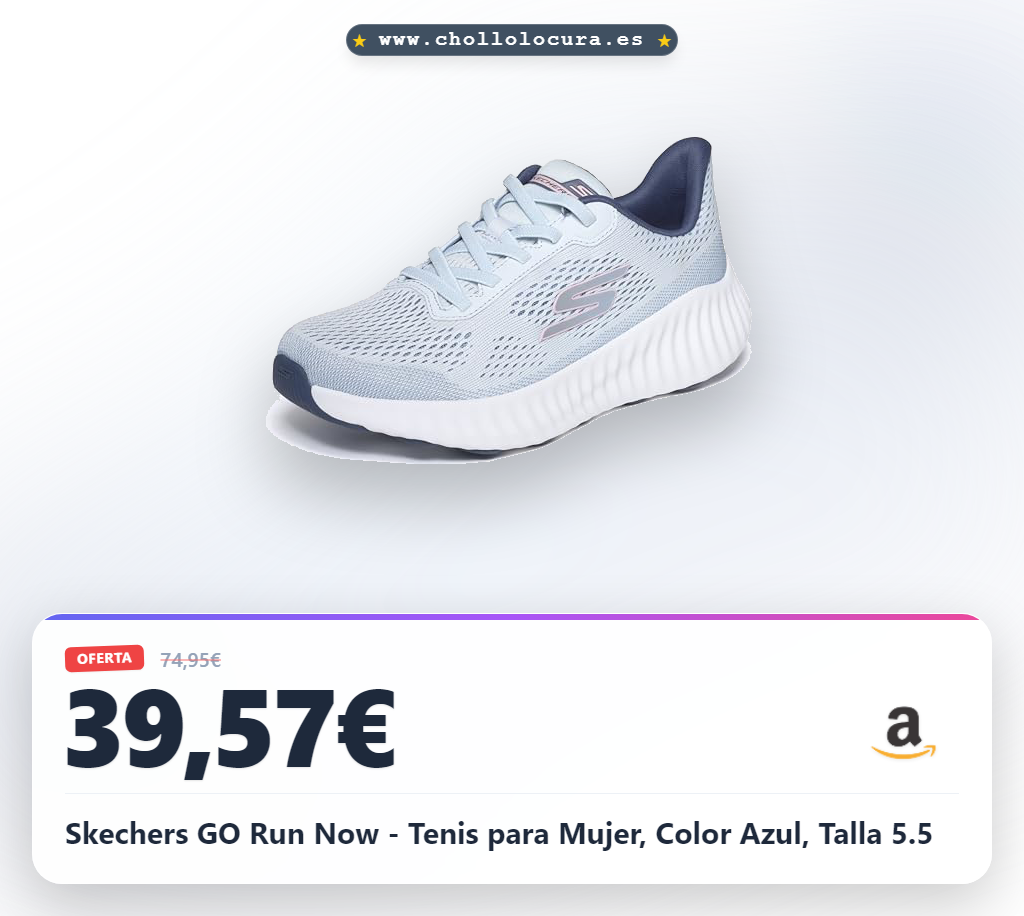 Skechers GO Run Now - Tenis para Mujer, Color Azul, Talla 5.5