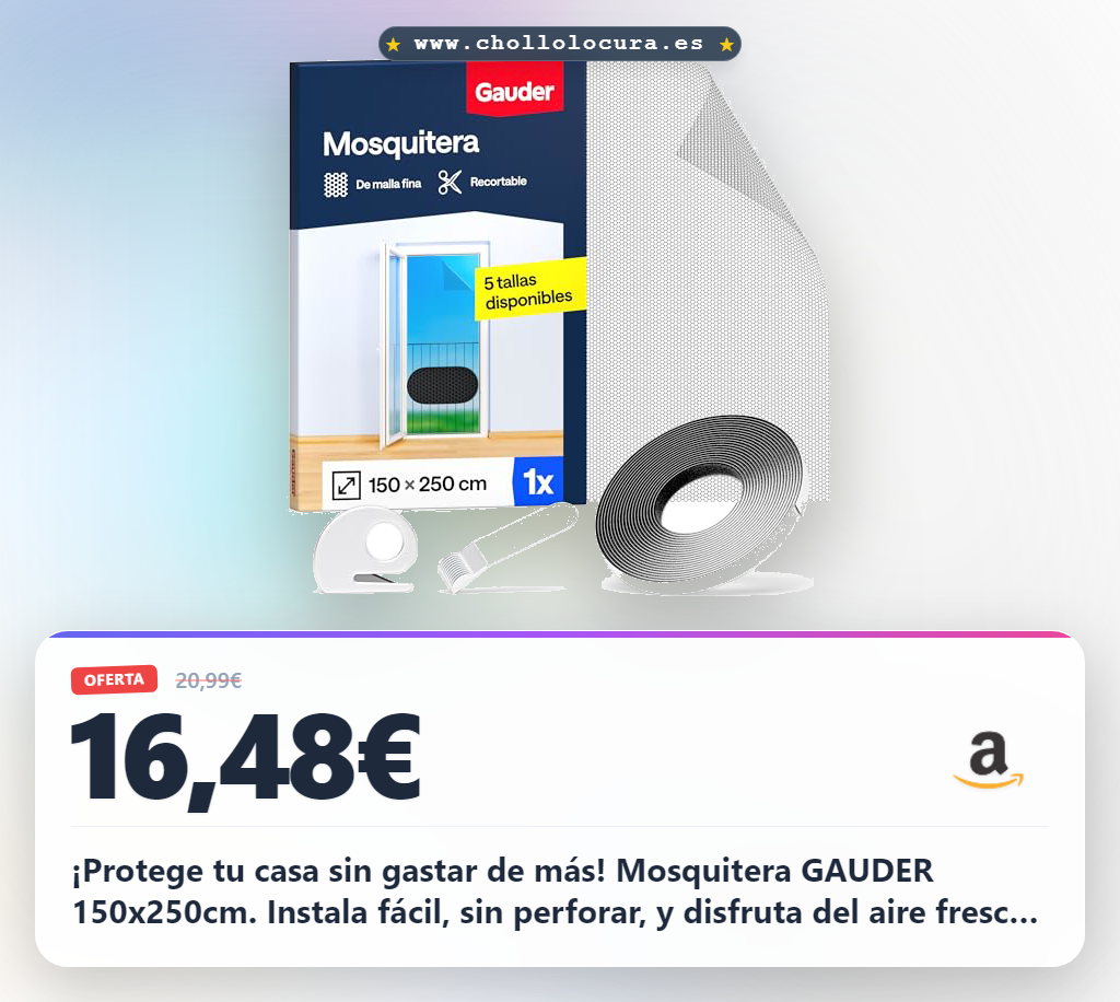 Descubre la mosquitera GAUDER 150x250cm: protección anti-insectos fácil de instalar al mejor precio