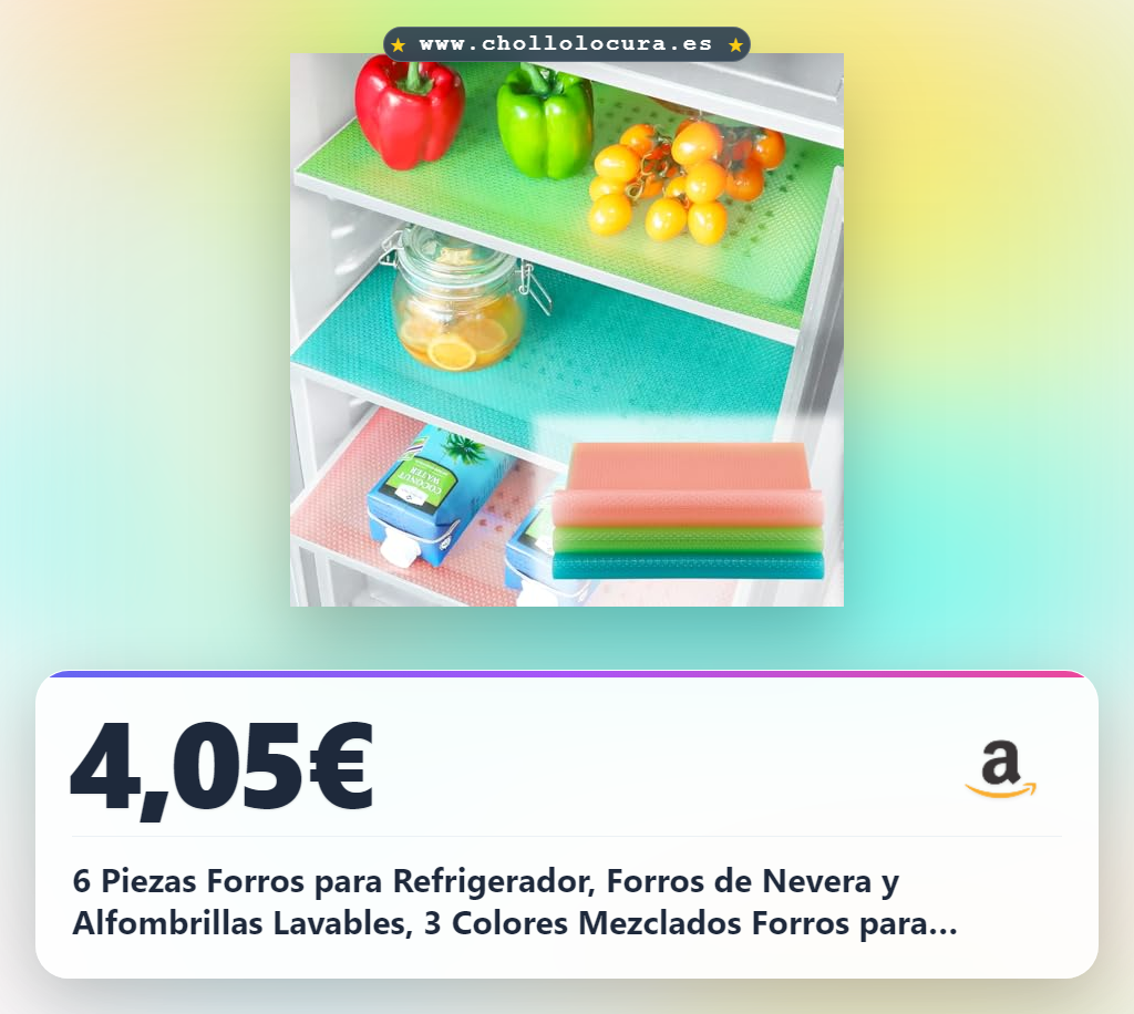 6 Piezas Forros para Refrigerador, Forros de Nevera y Alfombrillas Lavables, 3 Colores Mezclados Forros para Estantes de Refrigerador