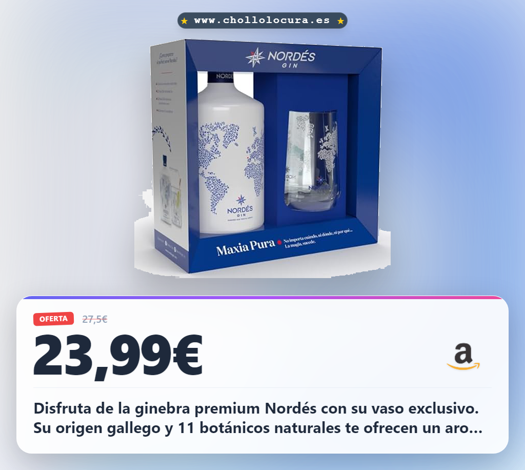 Adquiere el pack de Ginebra Nordés Premium con vaso de regalo y origen gallego al mejor precio del año