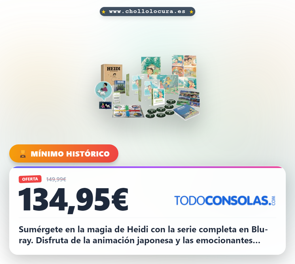 Aprovecha la Serie Completa Heidi Deluxe Edition en Blu-ray con animación japonesa y aventuras hoy