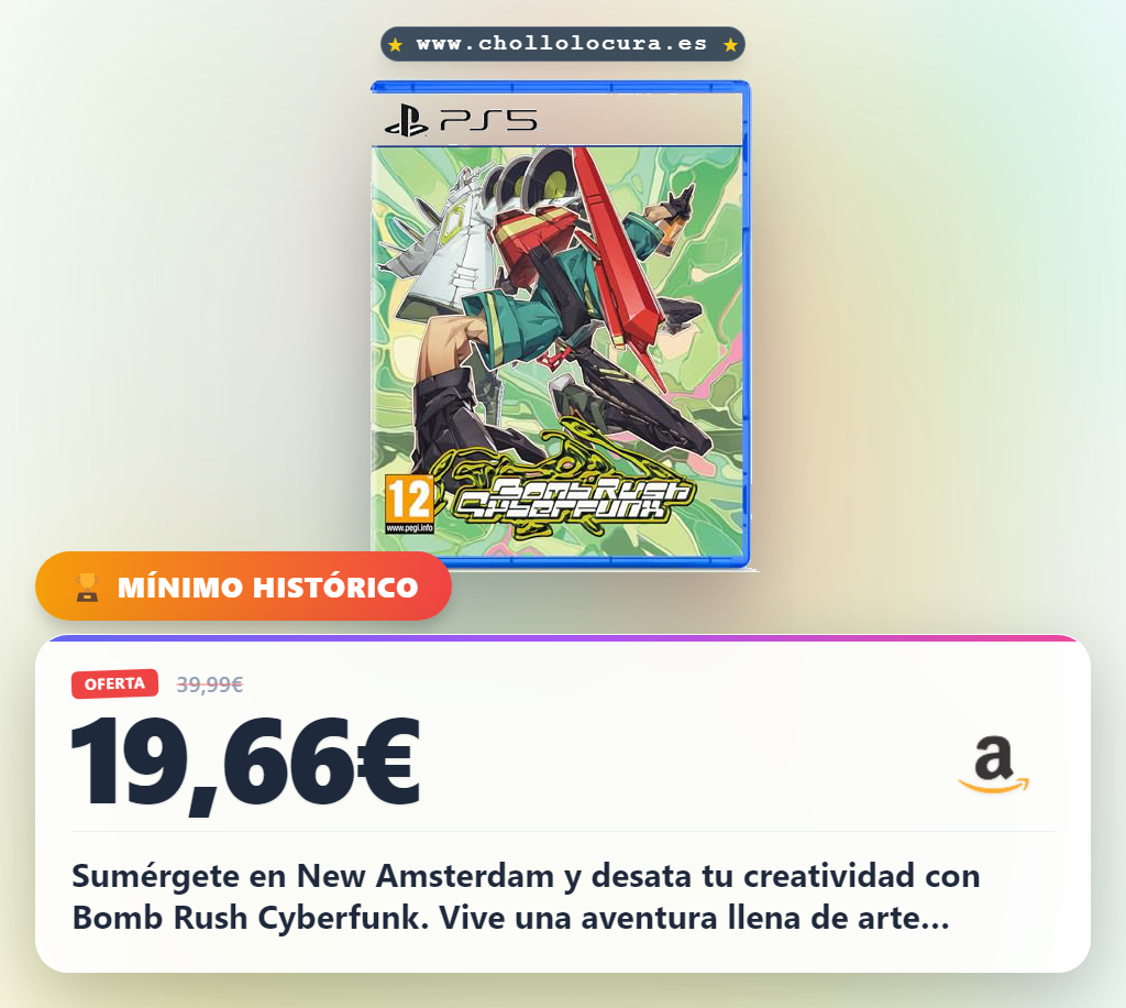 Aprovecha Bomb Rush Cyberfunk para PS5 y descubre el arte del graffiti en New Amsterdam al mejor precio