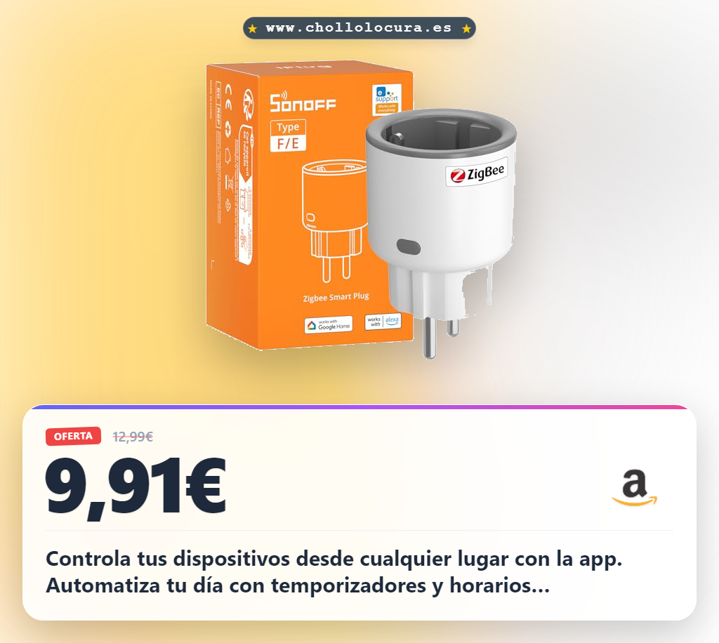 Consigue el enchufe inteligente SONOFF S60ZBTPF Zigbee con temporizador y protección contra sobrecarga al mejor precio