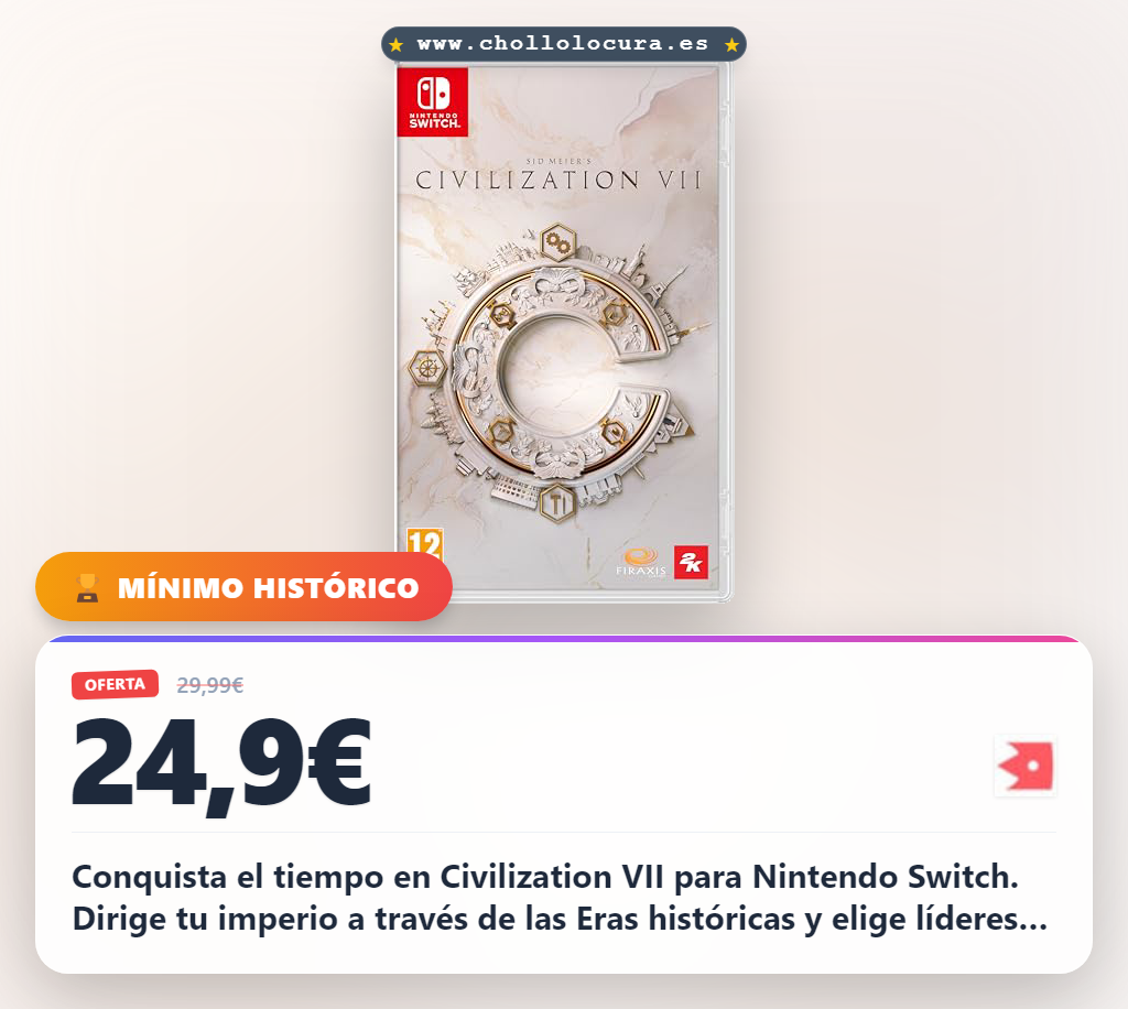 Consigue Civilization VII para Switch y el Pack de Tecumseh y Shawnee en oferta histórica