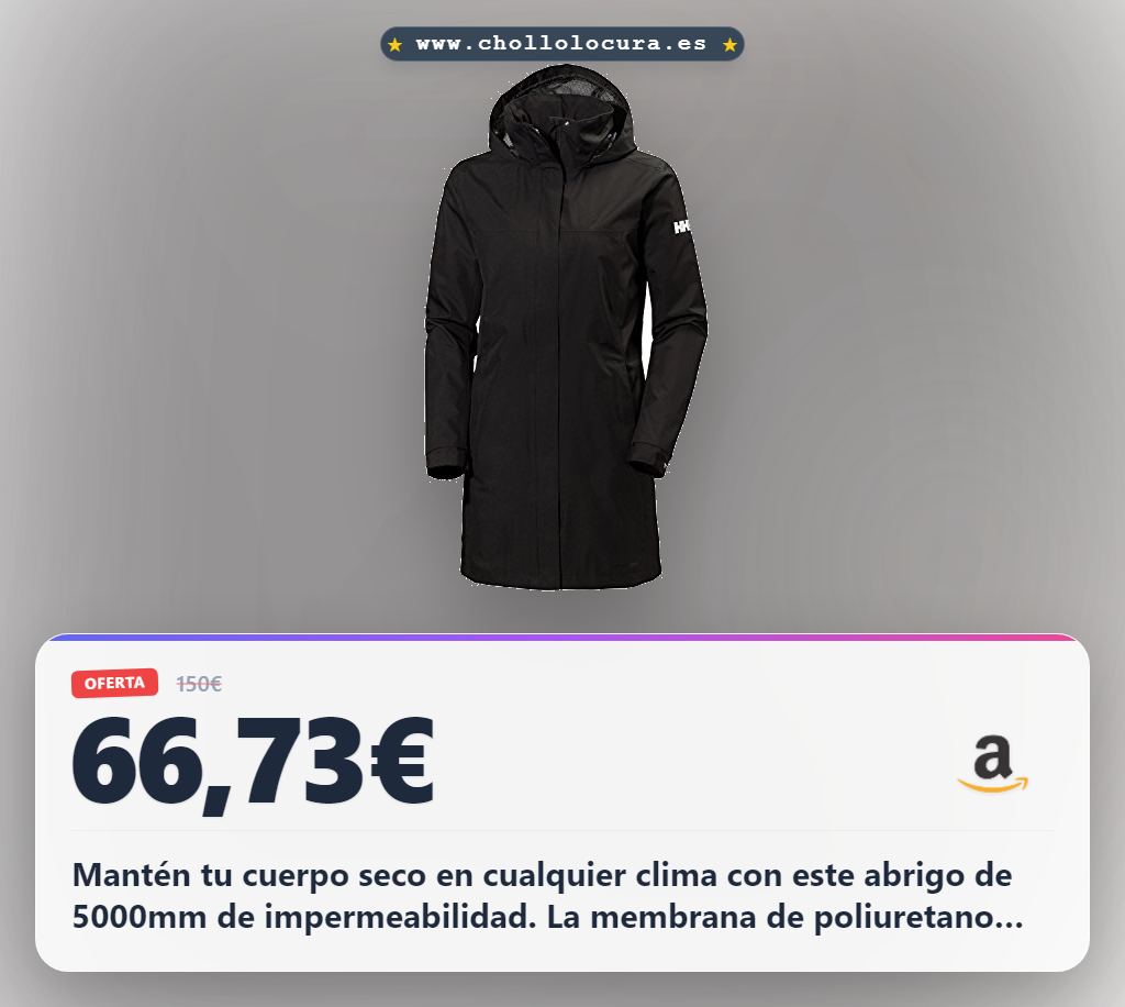 Helly Hansen Mujeres Abrigo largo W Aden, Negro, L