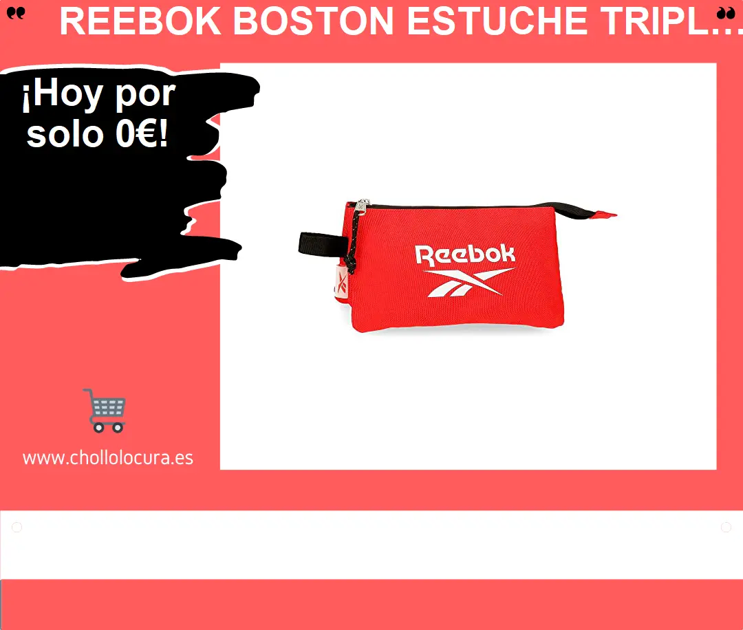 ¡Estuche Triple Reebok Boston! 22x12x5 cm Poliéster - ¡Organiza Todo con Oferta!