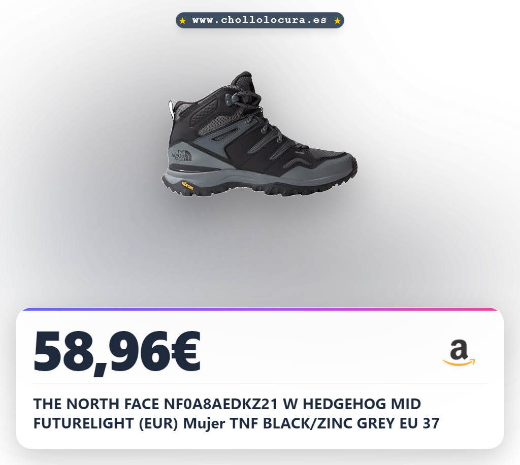 THE NORTH FACE NF0A8AEDKZ21 W HEDGEHOG MID FUTURELIGHT (EUR) Mujer TNF BLACK/ZINC GREY EU 37
