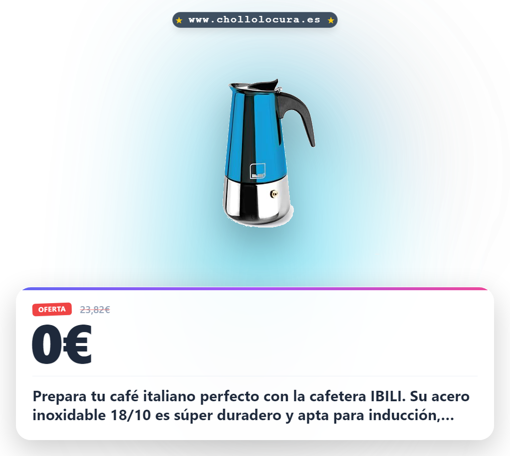 Consigue la cafetera express Moca Blue IBILI de 10 tazas en acero inoxidable apta para inducción