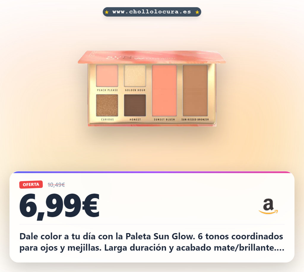 Disfruta de la Paleta Catrice Sun Glow: 6 tonos coordinados, larga duración y acabado mate/reluciente en oferta.