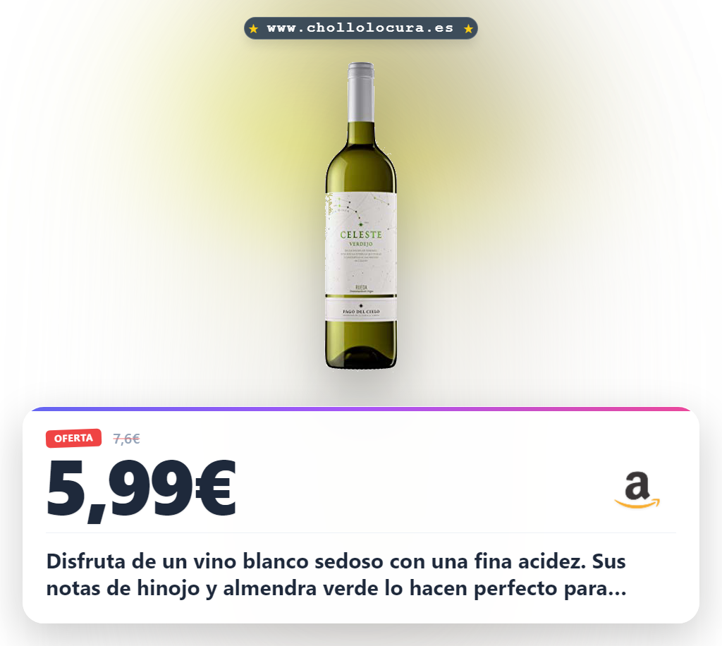 Disfruta del Vino Blanco Pago del Cielo Celeste Verdejo con notas de hinojo y almendra verde al mejor precio