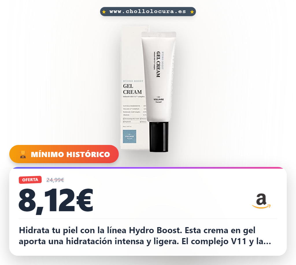 Aprovecha la crema gel Hydro Boost con ácido hialurónico y manzanilla para una piel calmada al mejor precio