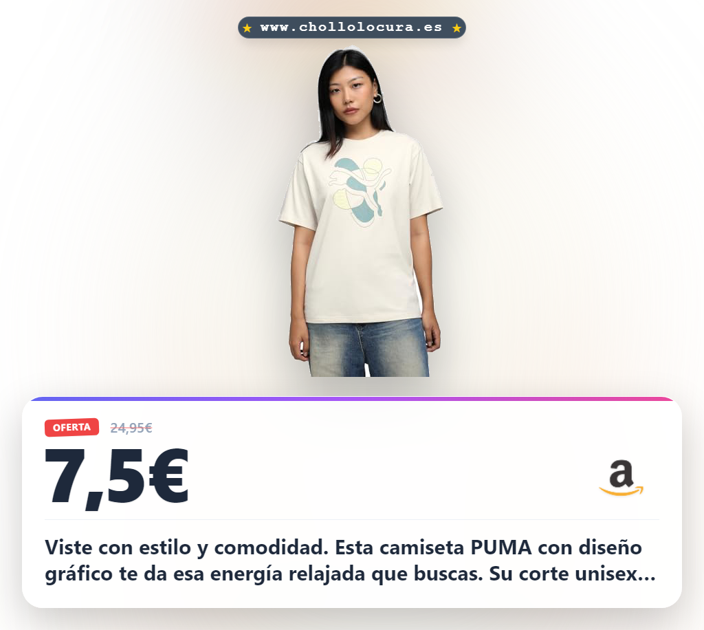 Obtén la camiseta PUMA unisex con diseño Relaxed Energy. ¡Ahorra a precio de chollo este pack!