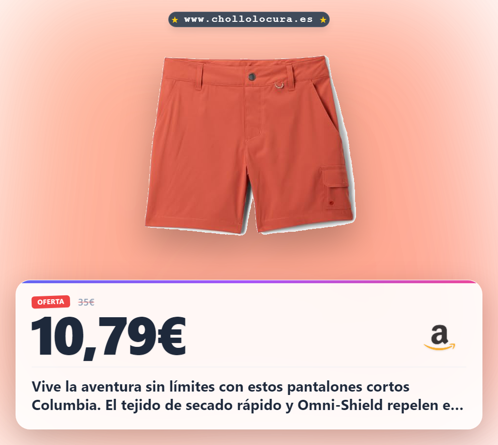 Aprovecha estos pantalones cortos Columbia Youth Tech Trail Utility con tecnología Omni-Shield para aventuras al mejor precio