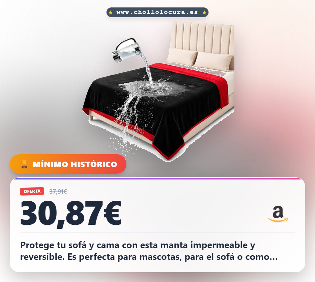 Obtén la manta impermeable reversible de doble cara para perro y sofá a precio de chollo