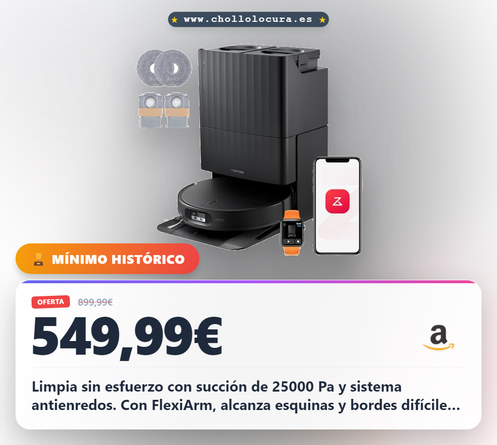Consigue el robot aspirador Roborock Qrevo Edge 2 con succión de 25000 Pa y navegación inteligente en oferta