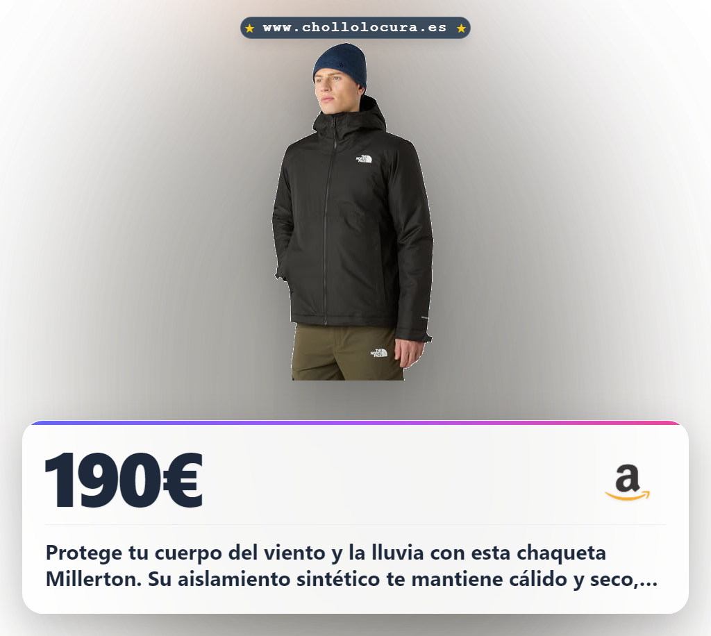 Protege tu cuerpo del viento y la lluvia con esta chaqueta Millerton. Su aislamiento sintético te mantiene cálido y seco, sin importar el clima. Disfruta de un diseño transpirable y fácil de cuidar para estar siempre cómodo y listo para la aventura.