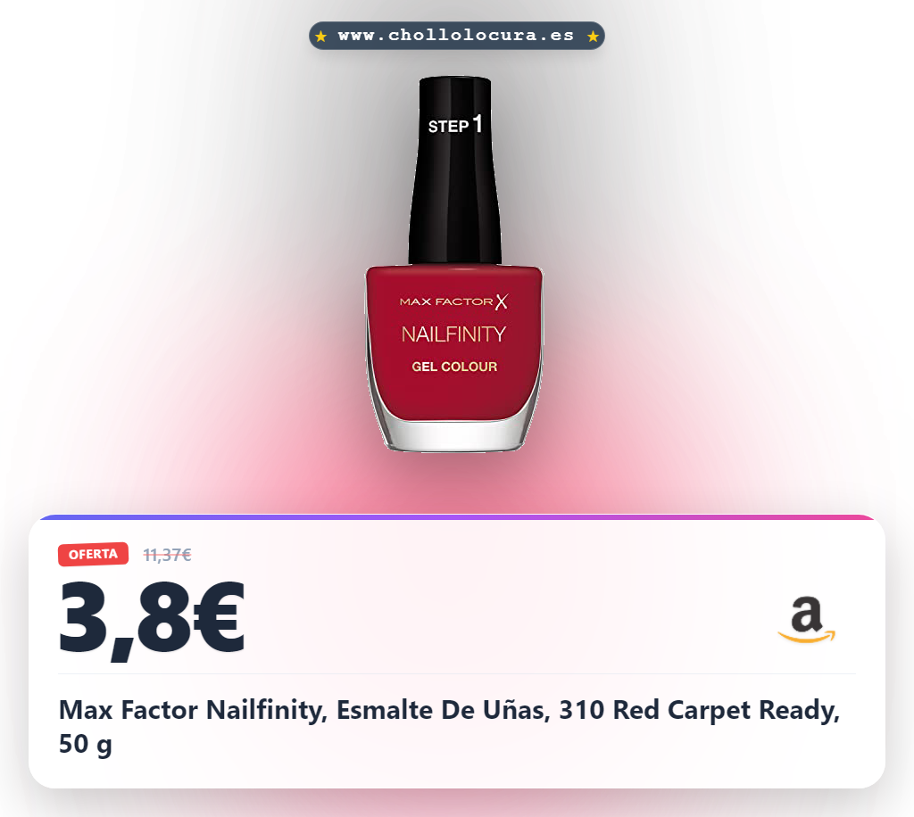 Max Factor Nailfinity, Esmalte De Uñas, 310 Red Carpet Ready, 50 g