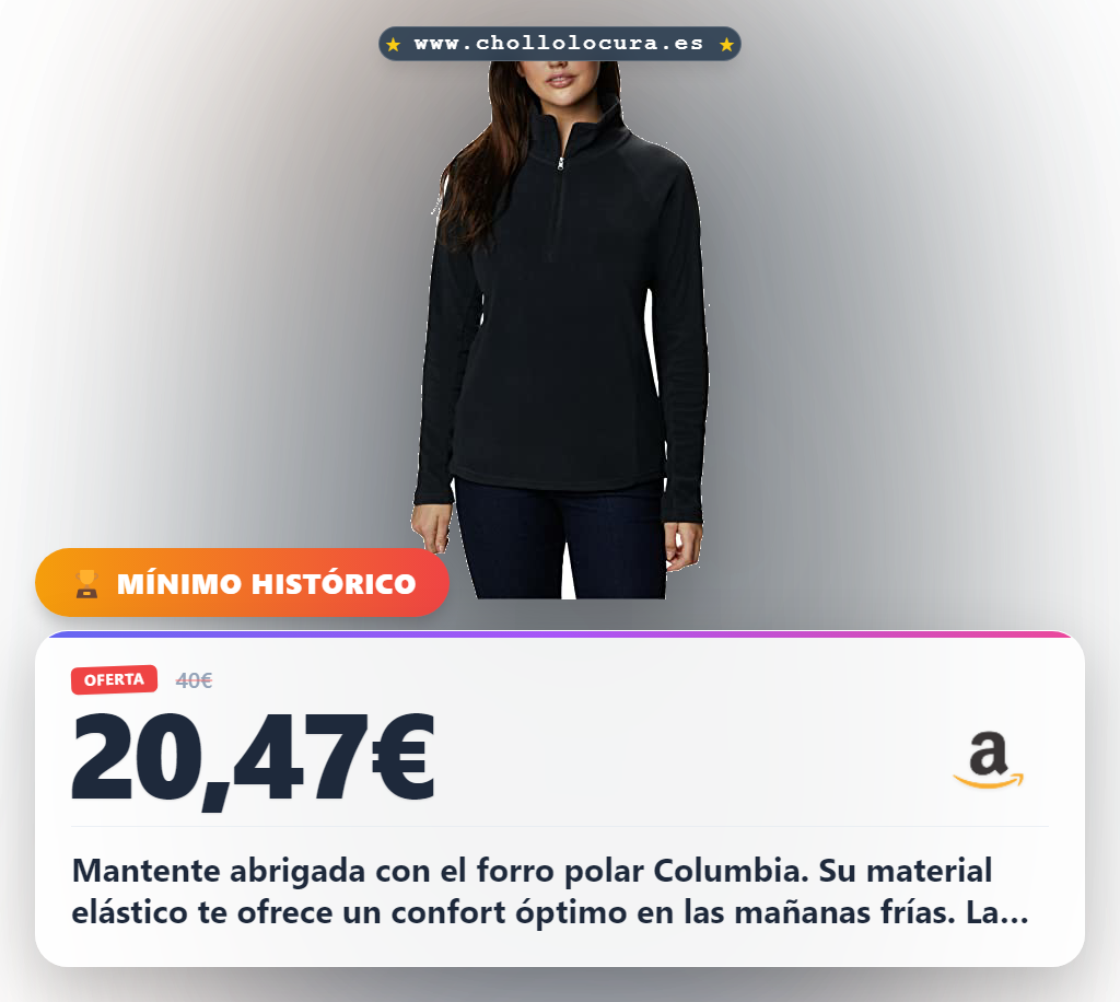 Aprovecha este forro polar Columbia Glacial IV con cremallera para mujer y calor en invierno