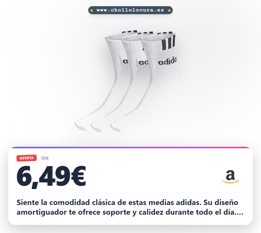 Llévate los calcetines adidas 3-Stripes Linear Half-Crew unisex con algodón y poliéster reciclado a precio de chollo para toda la familia.