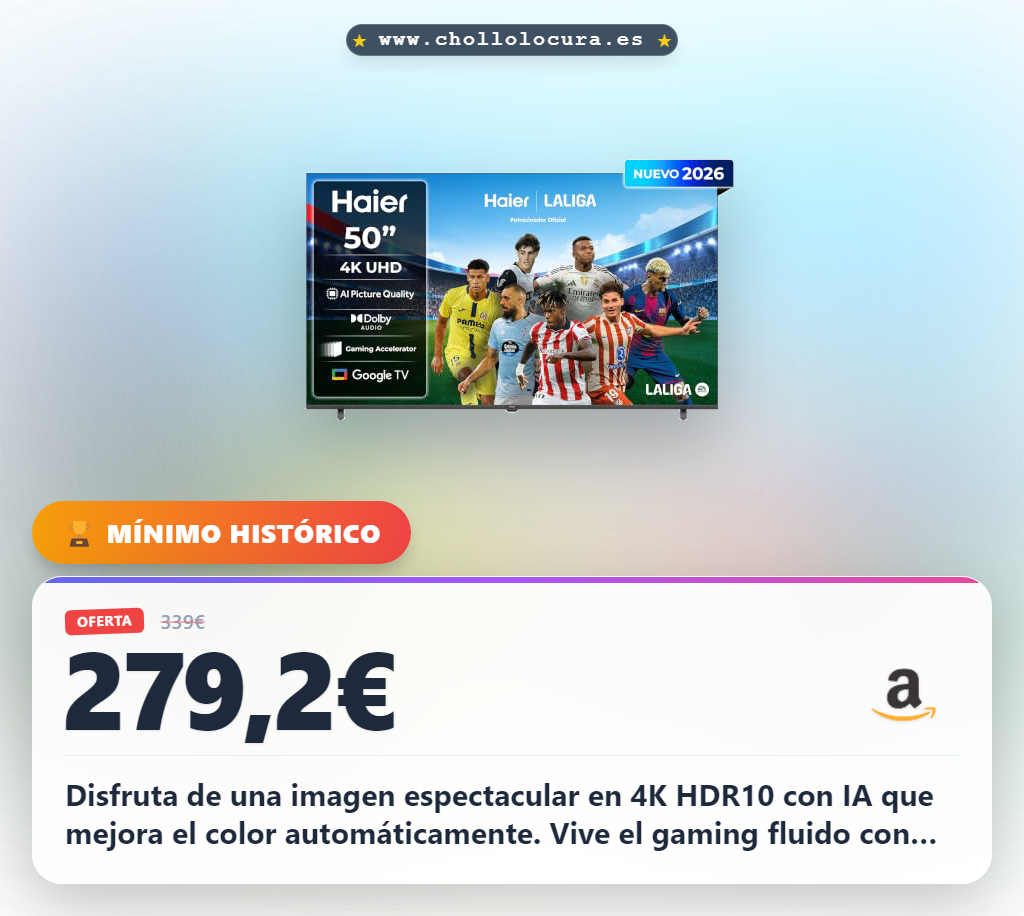 Consigue el Smart TV Haier K85 4K UHD con Google TV y Gaming Accelerator 120Hz en oferta