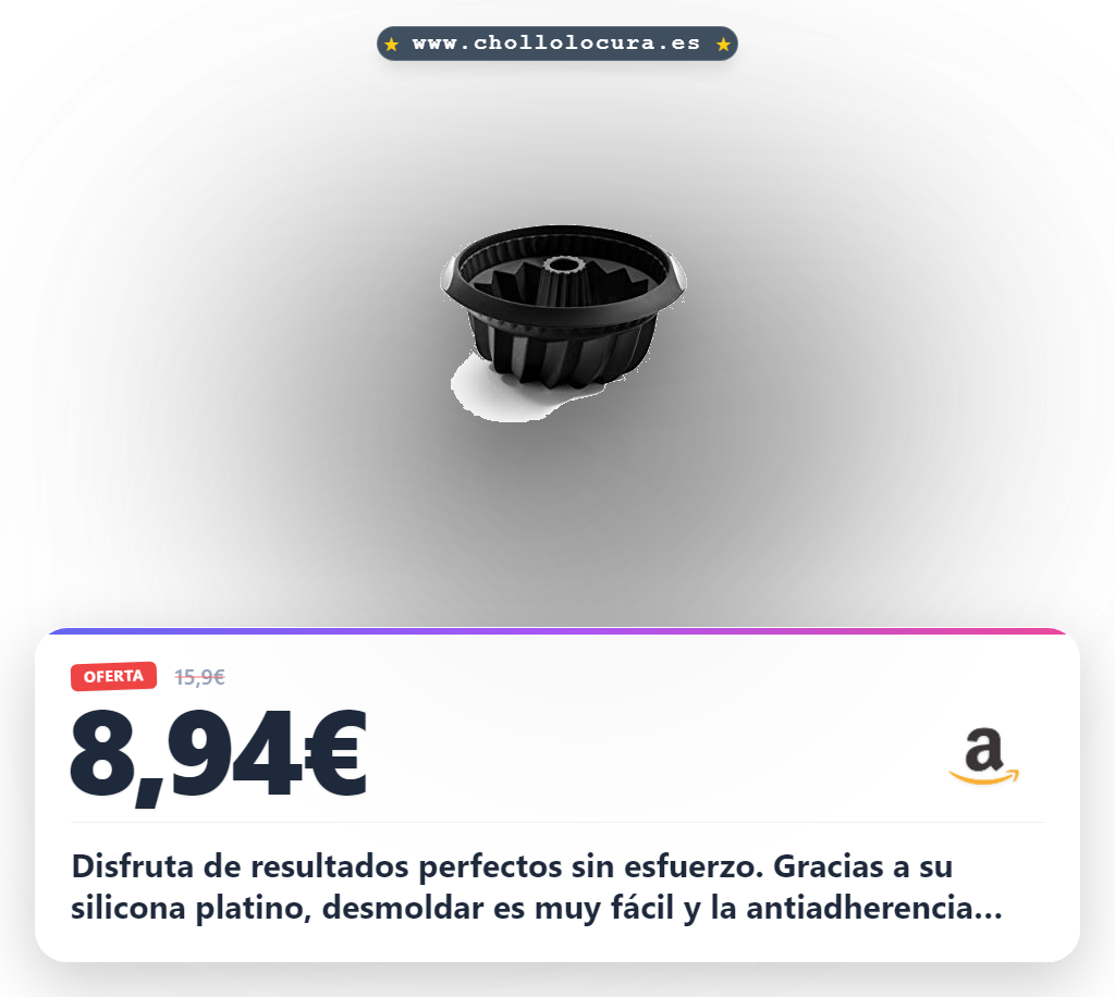 Aprovecha el molde de repostería Lékué Savarín hondo 22 cm en silicona platino negro al mejor precio