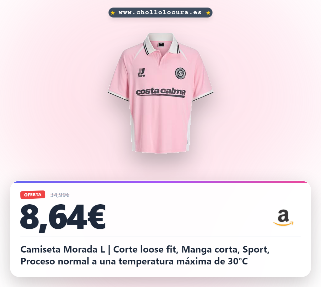 Ahorra la camiseta morada L de corte loose fit: manga corta deportiva con impresión en oferta histórica