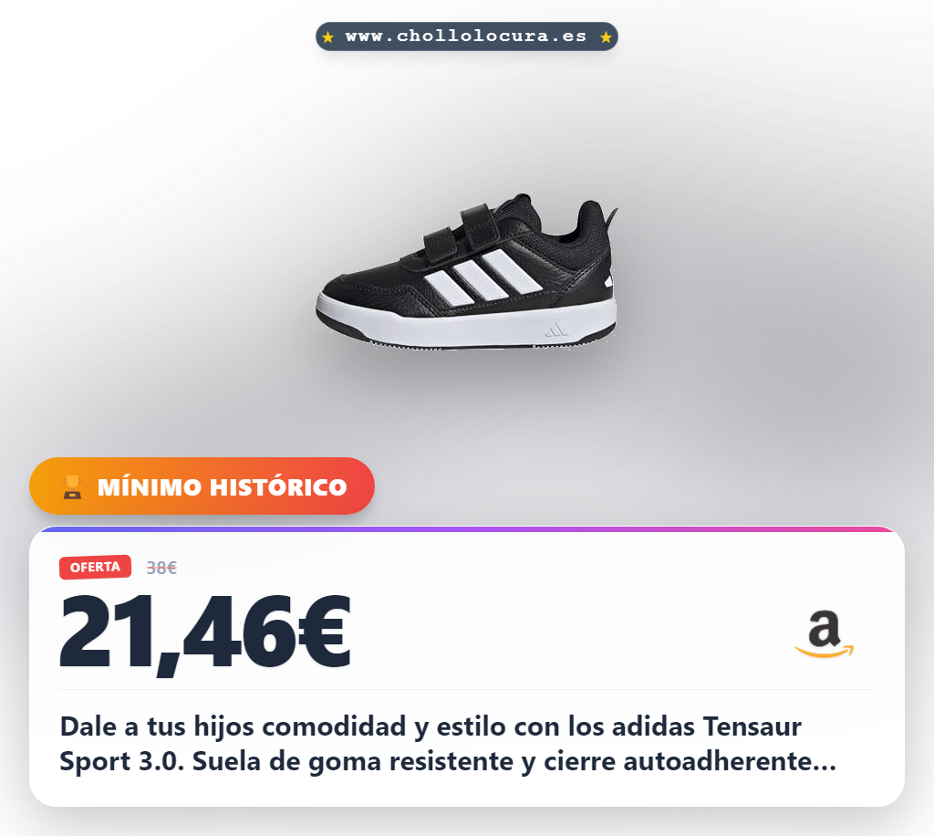 Consigue zapatillas adidas Tensaur Sport 3.0 con cierre autoadherente para niños al mejor precio