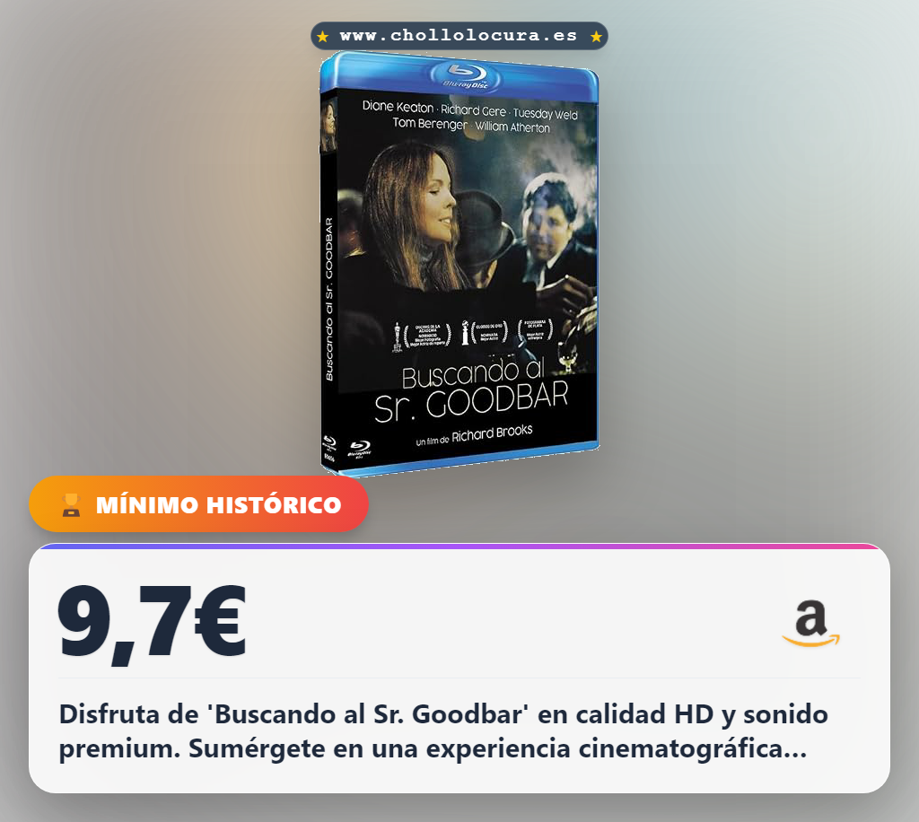 Obtén la película BD-R Buscando al Sr. Goodbar en edición española con calidad HD y audio premium al mejor precio