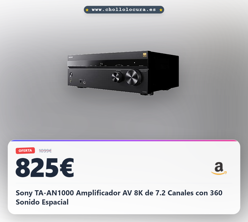 Sony TA-AN1000 Amplificador AV 8K de 7.2 Canales con 360 Sonido Espacial