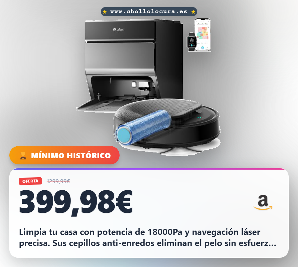 Aprovecha el robot aspirador y fregasuelos Lefant M5 Pro con navegación láser y autovaciado al mejor precio