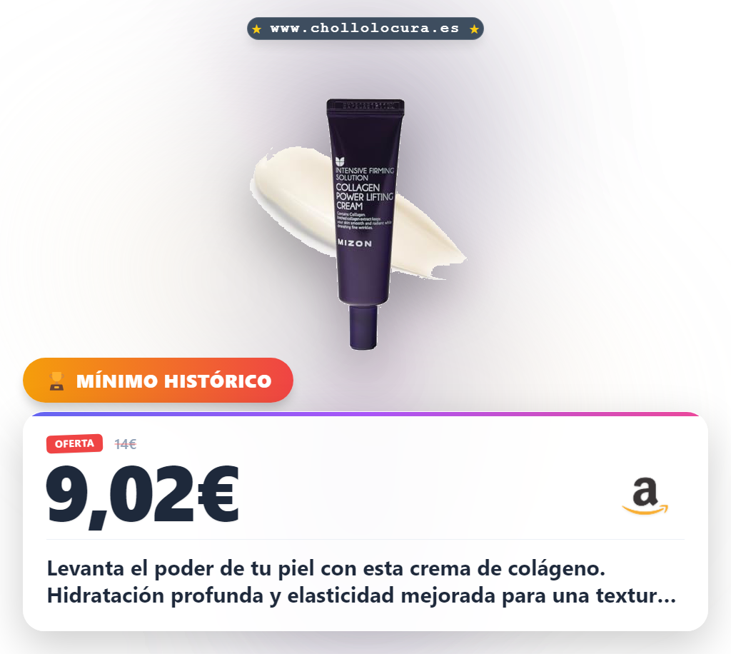 Aprovecha la crema de colágeno MIZON para una piel elástica. Hidratación profunda y arrugas reducidas al mejor precio.