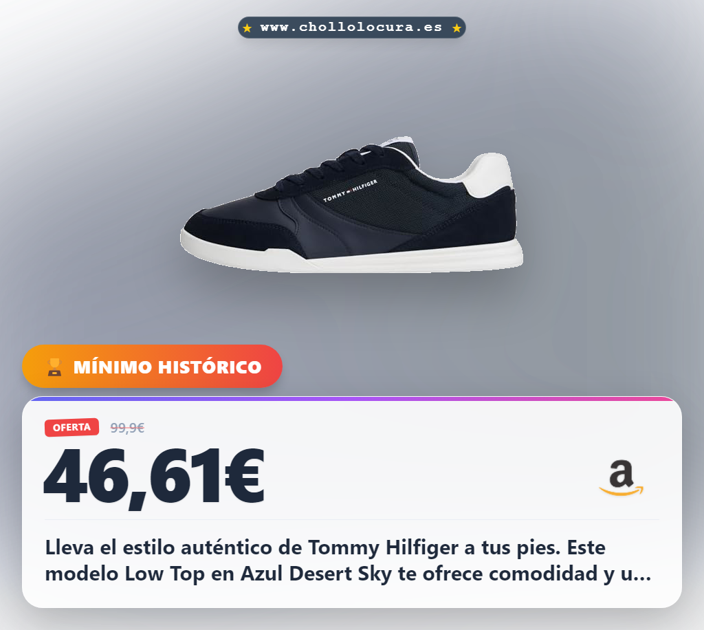 Aprovecha el Tommy Hilfiger LoPro Cup Mix Low Top azul Desert Sky para hombres al mejor precio