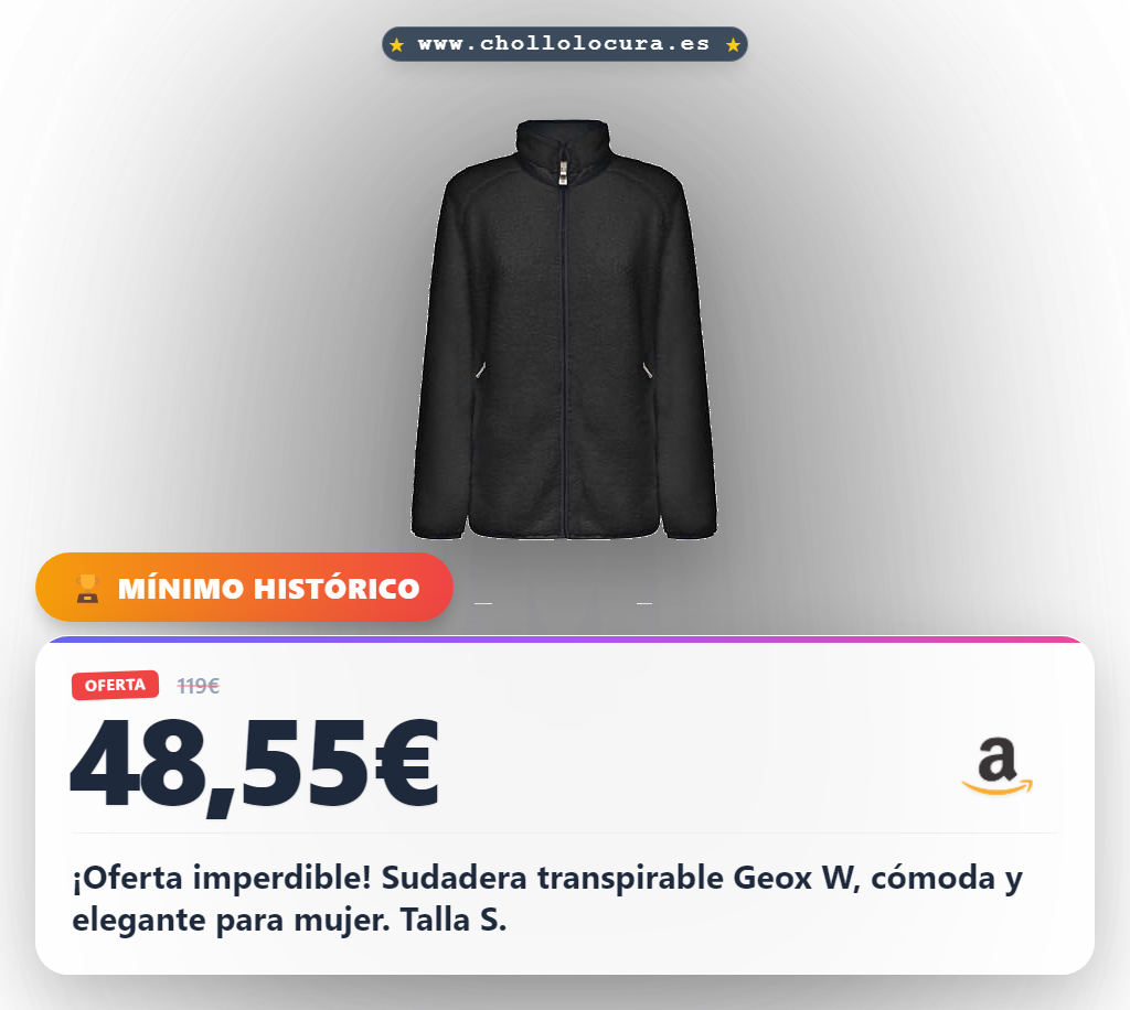 Geox W Sweater Long Back Sudadera, Negro, S para Mujer