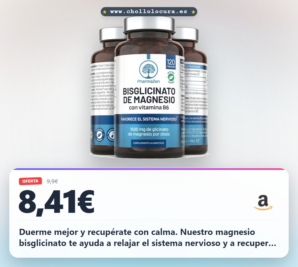 Consigue magnesio bisglicinato 1500 mg para dormir mejor y recuperar energía en oferta